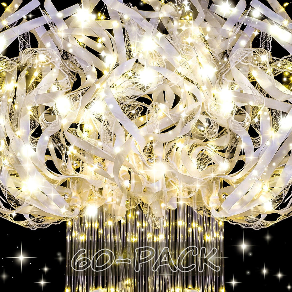 60PCS Light Up Wands, LED Wedding Wands，Sparklers Wedding Send Off