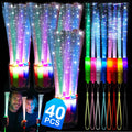 40 Pack Fiber Optic Wand, Glow in The Dark Party Supplies for Kids Glow Sticks Bulk Party Pack, Light Up Wand for July 4th, Wedding, Halloween, Birthday, New Year, Boys and Girls