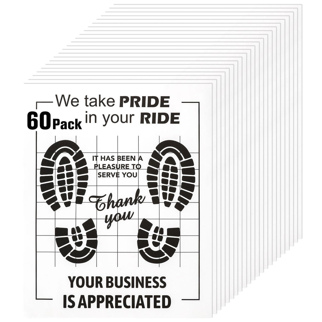 60 Pcs Paper Floor Mats for Cars , 16"x20" Disposable Car Floor Mats with Kraft Paper + PE Waterproof Layer , Temporary Vehicles Floor Protector
