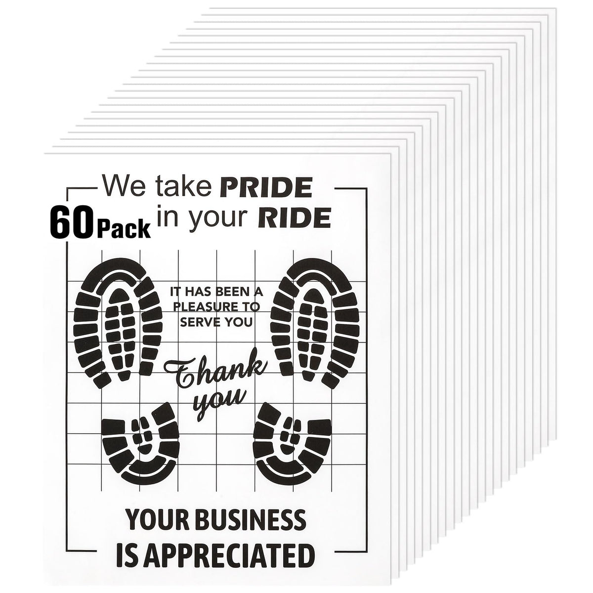 60 Pcs Paper Floor Mats for Cars , 16"x20" Disposable Car Floor Mats with Kraft Paper + PE Waterproof Layer , Temporary Vehicles Floor Protector