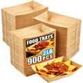 900 Pack 2LB Paper Food Trays, Heavy-Duty Disposable Kraft Paper Food Boats,Serving Basket Tray for Fries Nachos Snacks Hot Dog Taco Popcorn, Food Holder Trays for BBQ Party Picnic Wedding