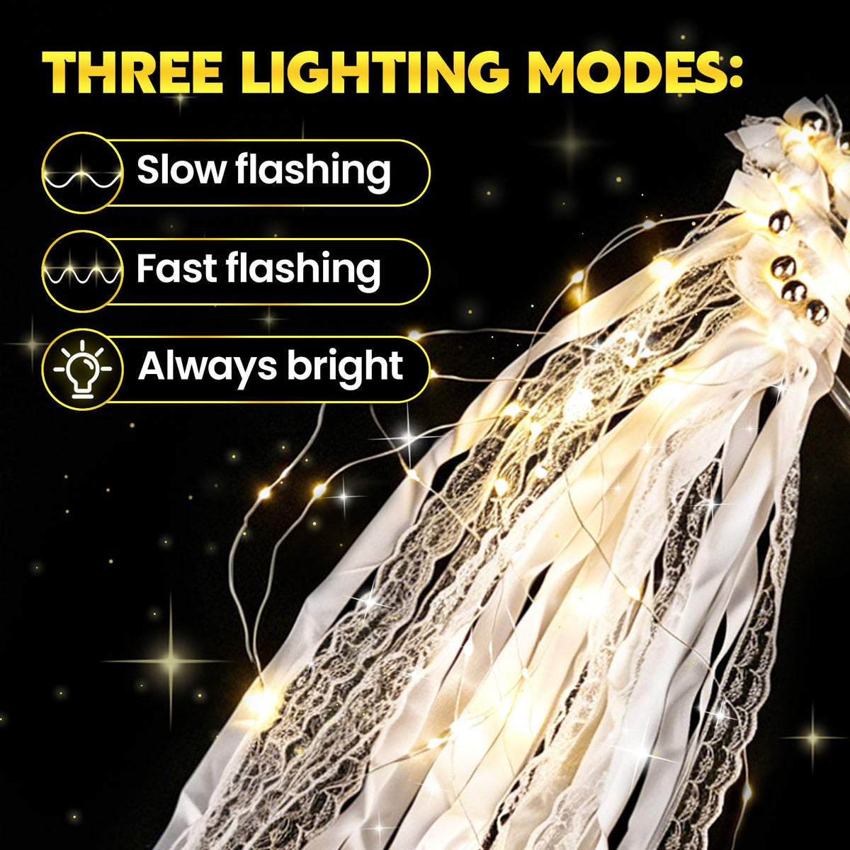 200PCS Light Up Wands, LED Wedding Wands，Sparklers Wedding Send Off