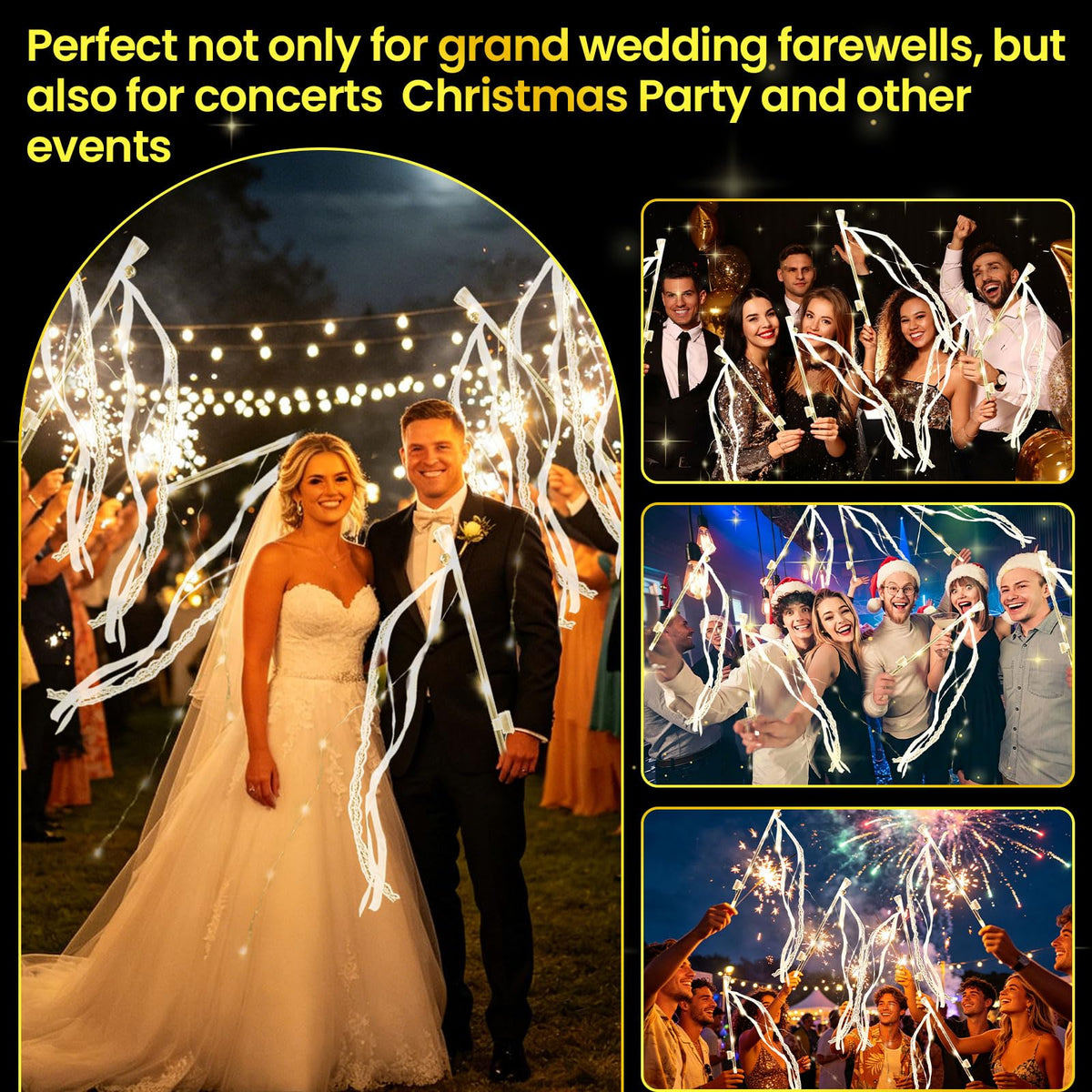 60PCS Light Up Wands, LED Wedding Wands，Sparklers Wedding Send Off