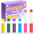 6 Pack Toilet Gel Stamp, 72 Stamps, Flowers Shaped,Toilet Bowl Cleaners | 6 Kinds Of Scent Toilet Bowl Cleaner Gel,Long-Lasting,Bathroom Freshener,Keeps Toilet Fresh Fragrant and Clean