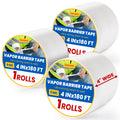 3 Rolls Vapor Barrier Tape,4" x 180 ft,Waterproof Seam Tape for Insulation | White Moisture Barrier Tape for Crawl Spaces, Polyethylene Tape for Underlayment, Plastic Liners