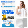 10 Pack Disposable Bath Towels 55''X27.5'', Ultra Soft Travel Towels | Individually Wrapped Large Absorbent Towels for Hotel, Business Trip, Camping, Swimming, Spa, Sauna and Pet Care