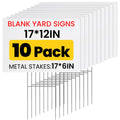 10 Pack Yard Signs,Metal Stakes, 17 x 12 Inches, Corrugated Plastic Board | Custom Yard Signs for Sale, Outdoor, Rent, Guidepost, Garage Sale Signs, Birthday Party