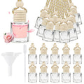 20 Pcs Car Diffuser Bottle Set,Empty Glass Car Air Freshener Bottle Bulk | Hanging Essential Oil Fragrance Pendants with Wooden Caps for Car Decor,Dropper and Funnel, Can DIY Air Freshners Diffuser
