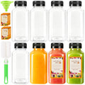 8 Pack 8oz Reusable Plastic Juice Bottles,Clear Juice Bottles with Caps | Leak Proof Portable Juice Bottles with Caps for Homemade Juice, Tea, Coffee and Daily Travel Storage