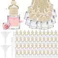 120 Pcs Car Diffuser Bottle Set,Empty Glass Car Air Freshener Bottle Bulk | Hanging Essential Oil Fragrance Pendants with Wooden Caps for Car Decor,Dropper and Funnel, Can DIY Air Freshners Diffuser