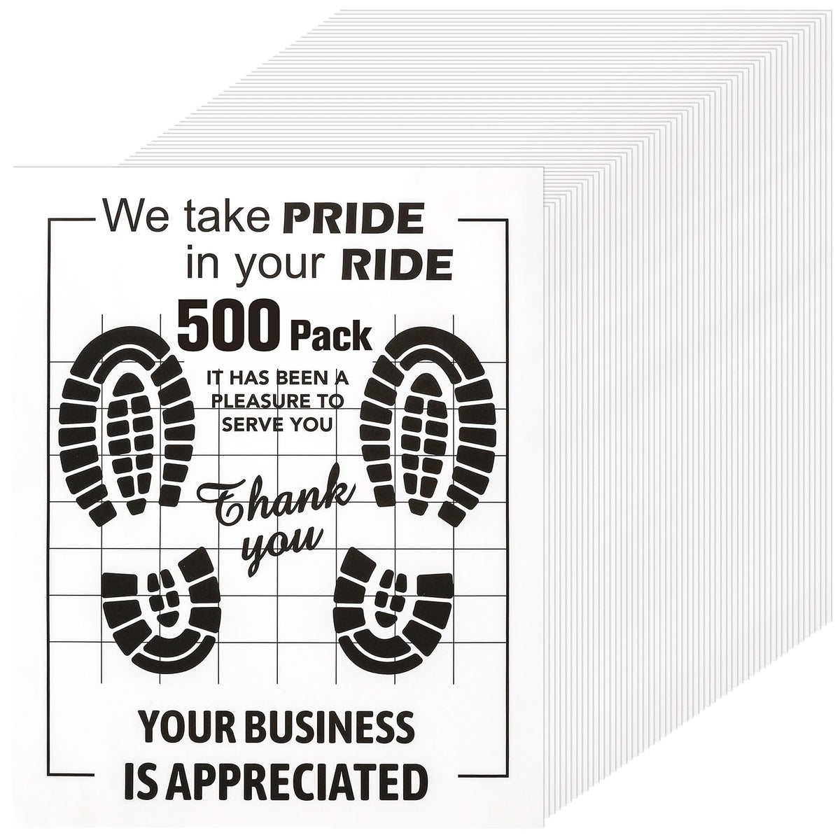 500 Pcs Paper Floor Mats for Cars, 16"x20" Disposable Car Floor Mats | Temporary Vehicles Protector, with Kraft Paper + PE Waterproof LayerPaper, Paper Mats