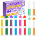 16 Pack Toilet Gel Stamp, 192 Stamps, Flowers Shaped,Toilet Bowl Cleaners | 8 Kinds Of Scent Toilet Bowl Cleaner Gel,Long-Lasting,Bathroom Freshener,Keeps Toilet Fresh Fragrant and Clean