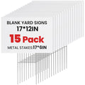 15 Pack Yard Signs,Metal Stakes, 17 x 12 Inches, Corrugated Plastic Board | Custom Yard Signs for Sale, Outdoor, Rent, Guidepost, Garage Sale Signs, Birthday Party