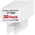 20 Pack Yard Signs,Metal Stakes, 17 x 12 Inches, Corrugated Plastic Board | Custom Yard Signs for Sale, Outdoor, Rent, Guidepost, Garage Sale Signs, Birthday Party
