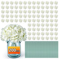 200PCS White Hydrangea Artificial Flowers, Faux Hydrangeas Fake Flowers | Bulk Fake Flower Heads with Stems, Easy to Assemble, Artificial Flowers for Wedding, Centerpieces, Home, Party(No Vase)
