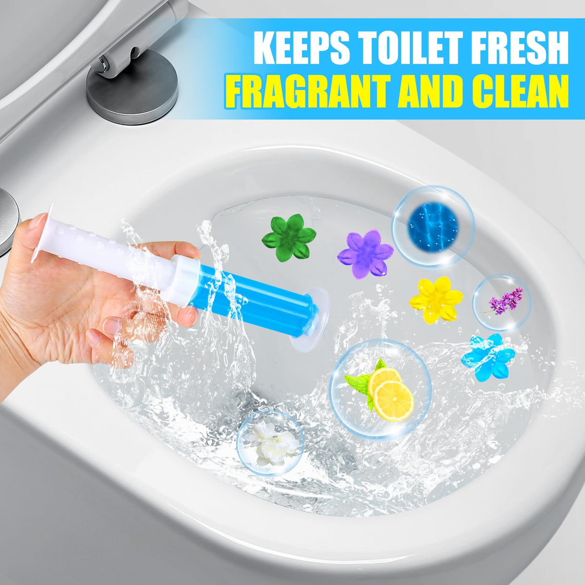 4 Pack Toilet Gel Stamp, 48 Stamps, Flowers Shaped,Toilet Bowl Cleaners | 4 Kinds Of Scent Toilet Bowl Cleaner Gel,Long-Lasting,Bathroom Freshener,Keeps Toilet Fresh Fragrant and Clean