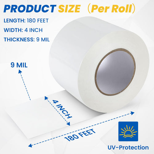 1 Rolls Vapor Barrier Tape,4" x 180 ft,Waterproof Seam Tape for Insulation | White Moisture Barrier Tape for Crawl Spaces, Polyethylene Tape for Underlayment, Plastic Liners