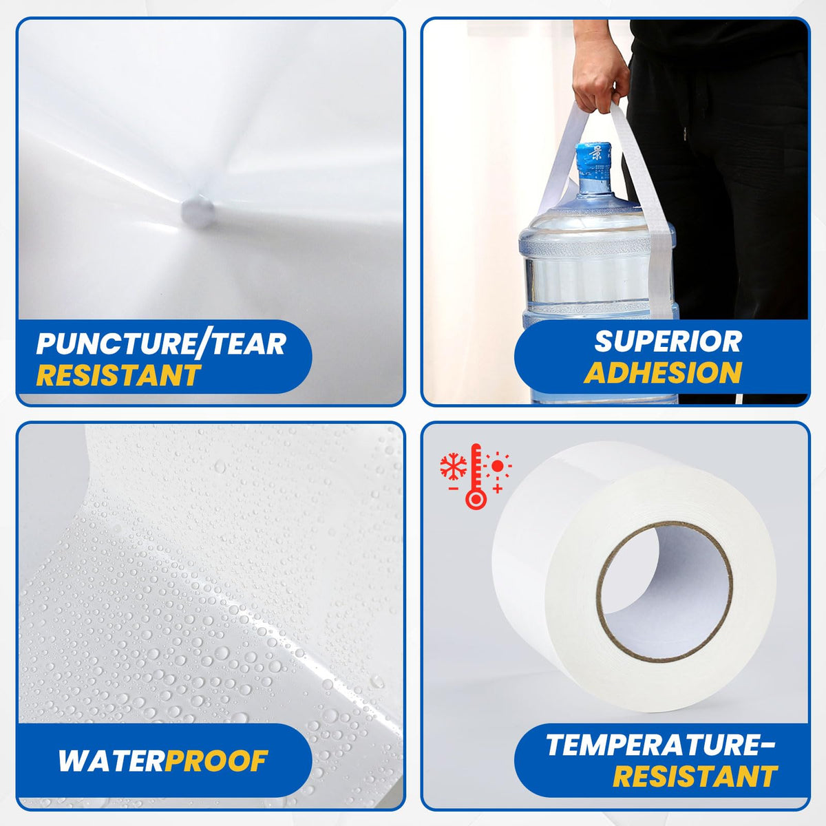 12 Rolls Vapor Barrier Tape,4" x 180 ft,Waterproof Seam Tape for Insulation | White Moisture Barrier Tape for Crawl Spaces, Polyethylene Tape for Underlayment, Plastic Liners