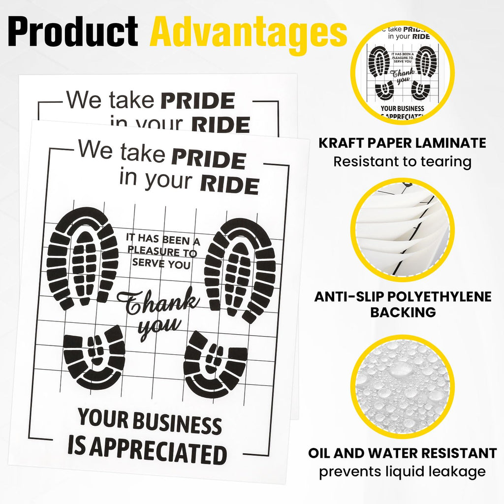 120 Pcs Paper Floor Mats for Cars, 16"x20" Disposable Car Floor Mats