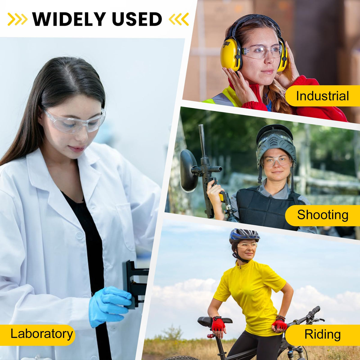100 Pack Clear Safety Glasses for Men Women,Scratch & Impact Resistant | Safety Glasses Bulk,Clear Eye Protection Glasses with Wrap-Around Lenses for Work, Lab, Construction, Lightweight