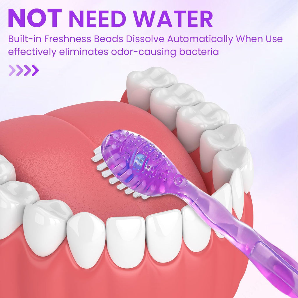 120 Pack 5-in-1 Mini Toothbrush Disposable, Prepasted Toothbrushes | Waterless Disposable Toothbrushes with Toothpaste, Floss, Tongue Scraper & Toothpick, for Travel, Hotel, Camping
