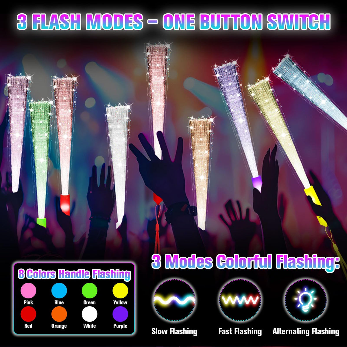 120 Pack Fiber Optic Wand, Glow in The Dark Party Supplies for Kids
