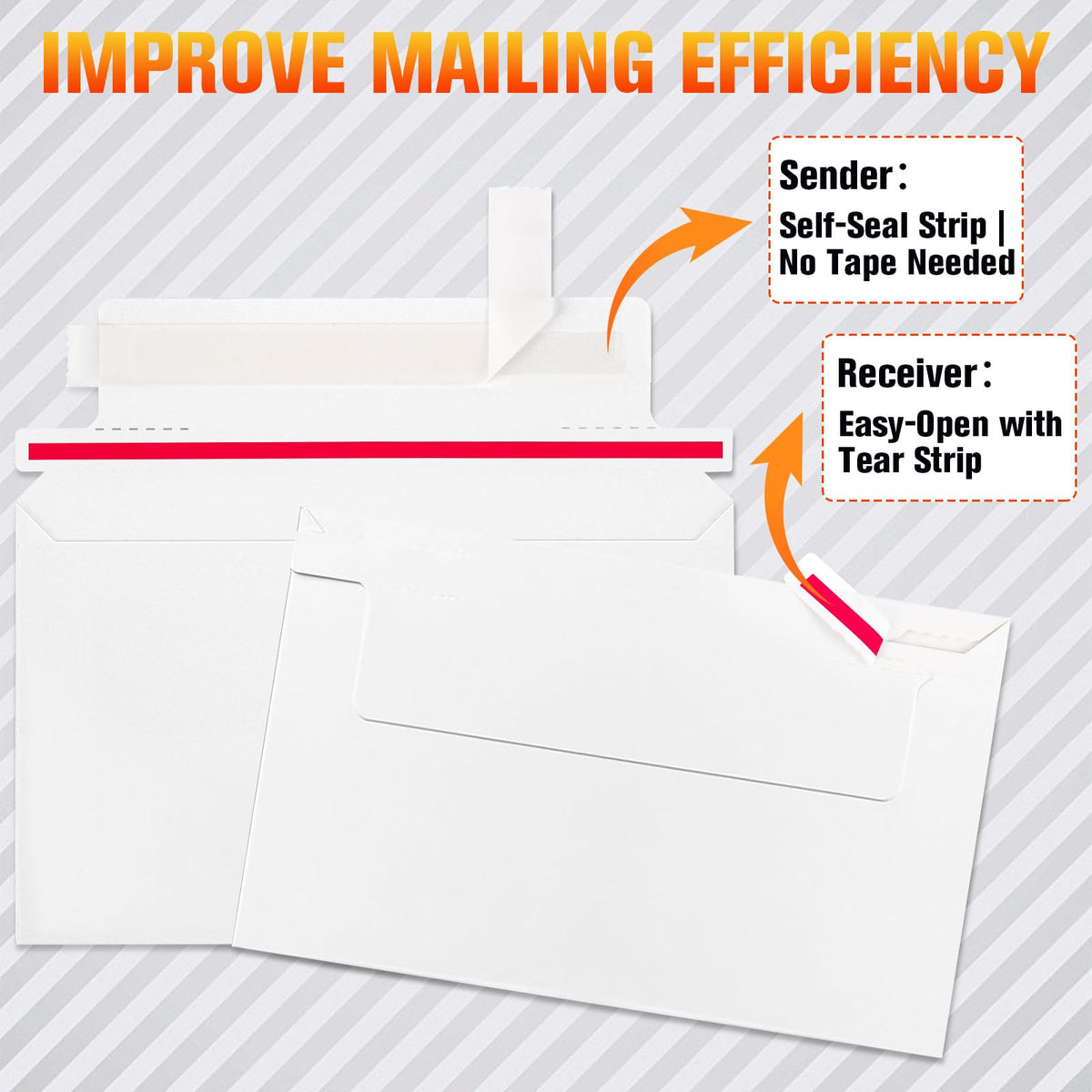 300 Pack Rigid Mailers, 7"x4.35" Premium Trading Card Shipping Envelopes | Heavy-Duty Perfect Size Shipping Envelopes for Collectors,Sellers,Toploaders，Semi-Rigid Holders, and Protector Supplies
