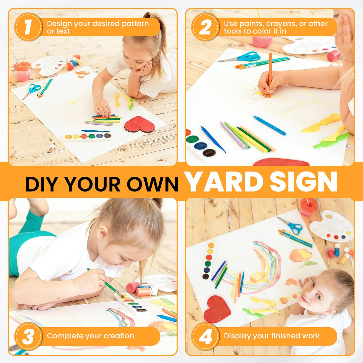 20 Pack Yard Signs,Metal Stakes, 17 x 12 Inches, Corrugated Plastic Board | Custom Yard Signs for Sale, Outdoor, Rent, Guidepost, Garage Sale Signs, Birthday Party
