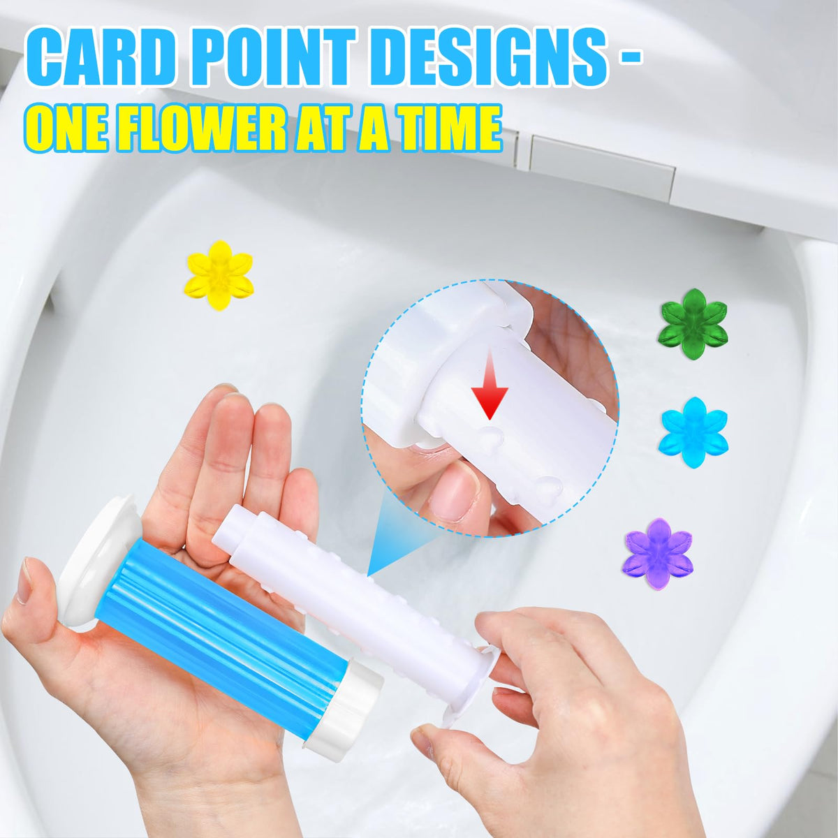 16 Pack Toilet Gel Stamp, 192 Stamps, Flowers Shaped,Toilet Bowl Cleaners | 8 Kinds Of Scent Toilet Bowl Cleaner Gel,Long-Lasting,Bathroom Freshener,Keeps Toilet Fresh Fragrant and Clean