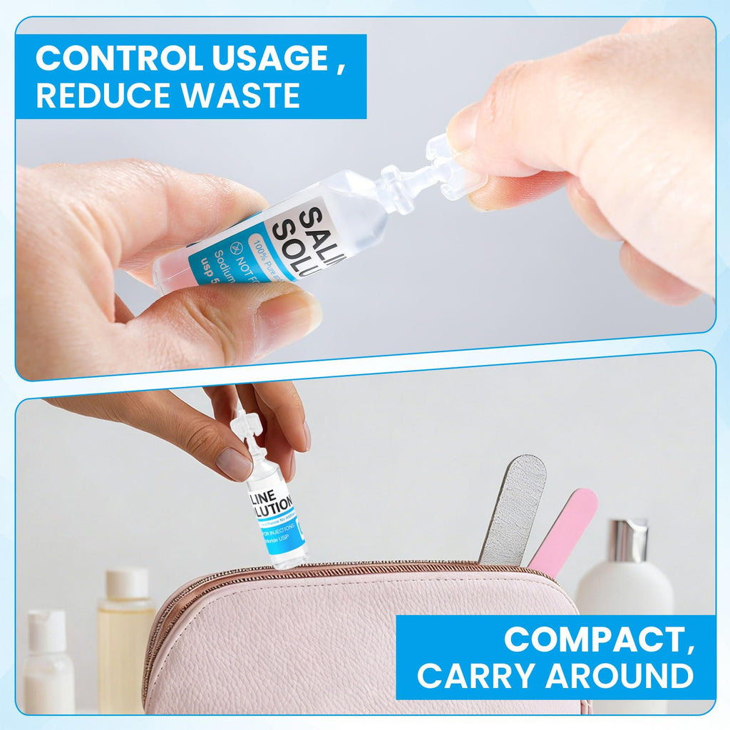 60 Pack 0.9% Saline Solution, Normal Solution for All Ages, Total 300ml | Sodium Chloride, 5ml Each, Single Use