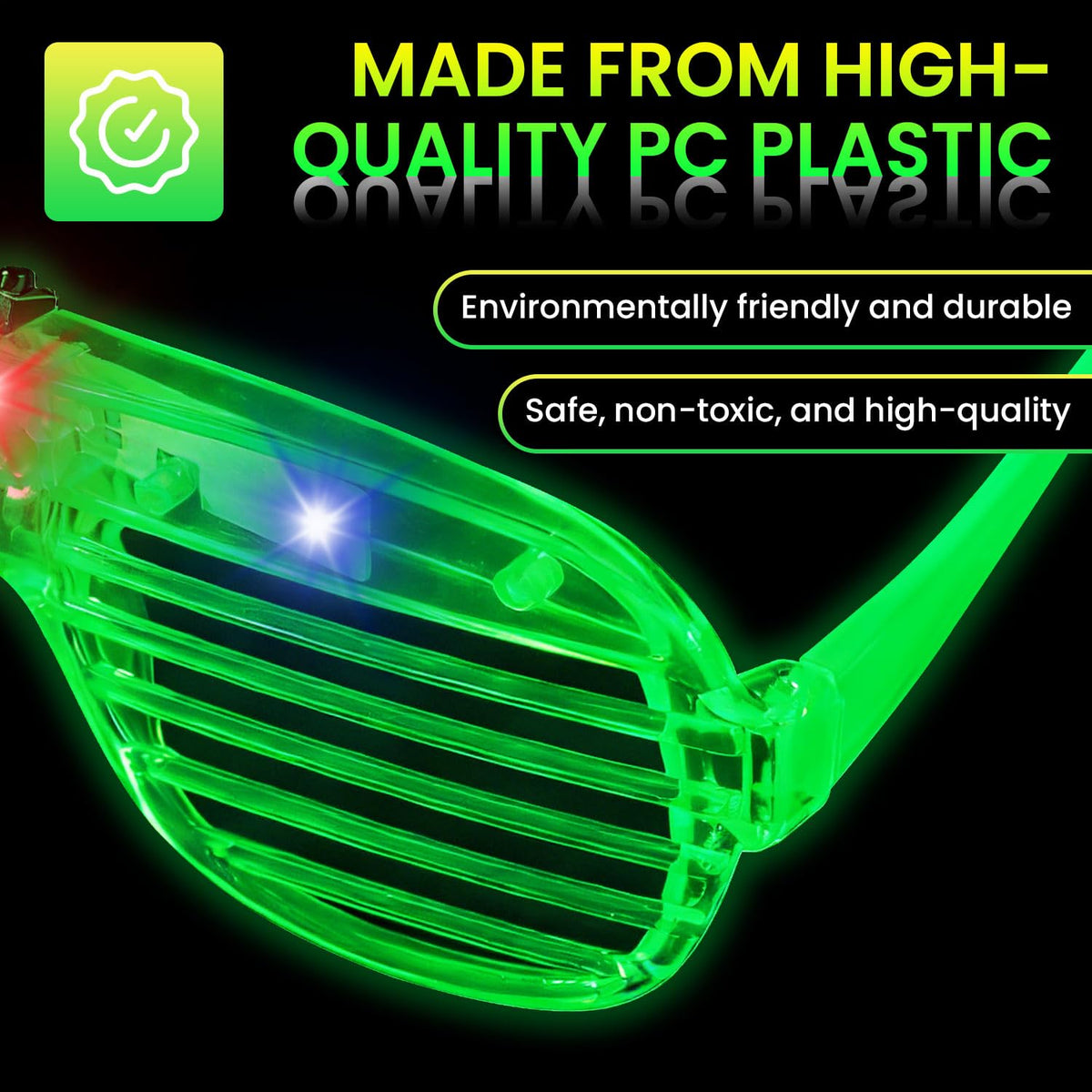 120 Pack LED Glasses, 6 Colors, Glow in The Dark Party Supplies | Party Glasses for Adults, Light Up Glasses, Glow Shutter Glasses, for Valentines Day, New Year's Eve, Birthday
