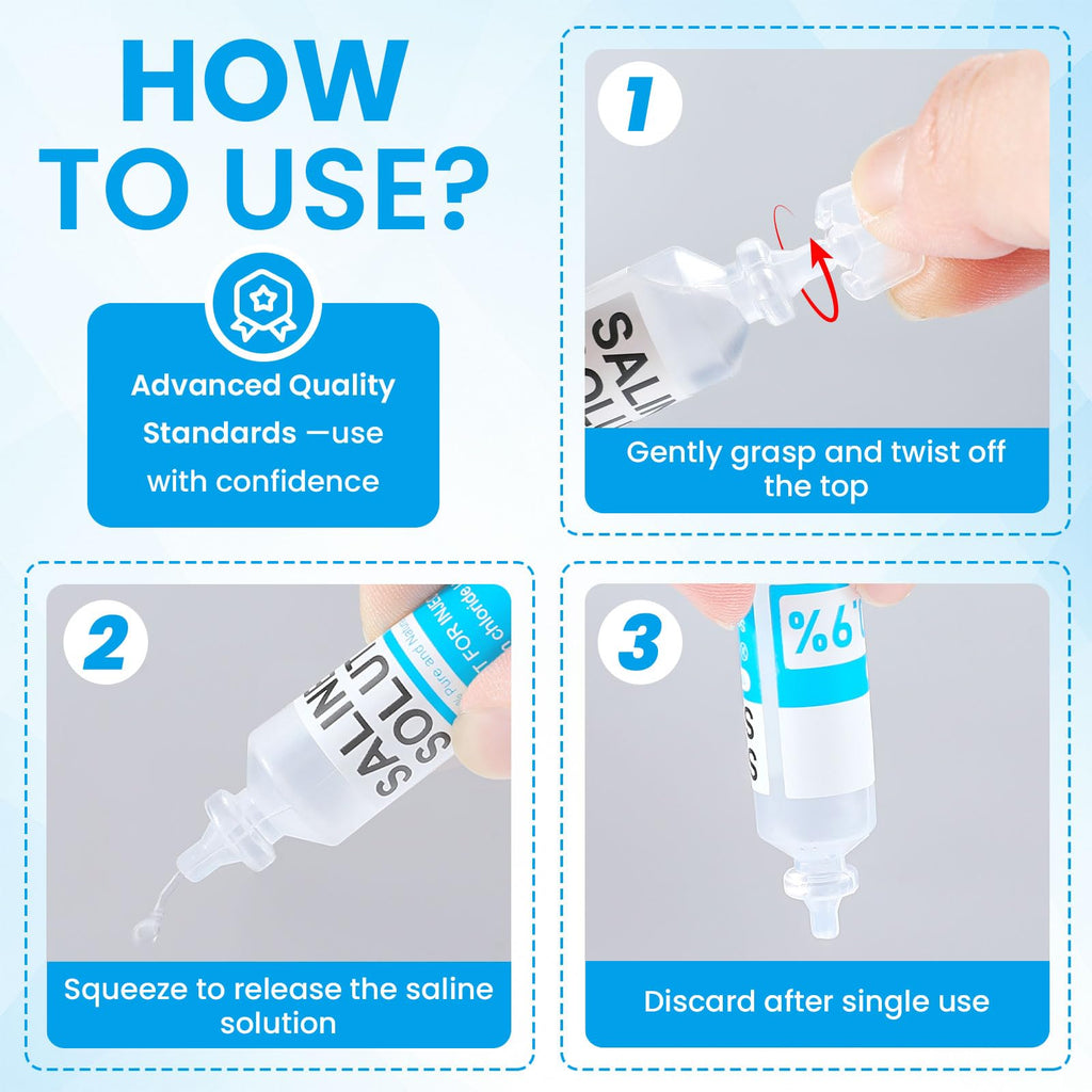 30 Pack 0.9% Saline Solution, Normal Solution for All Ages, Total 150ml | Sodium Chloride, 5ml Each, Single Use