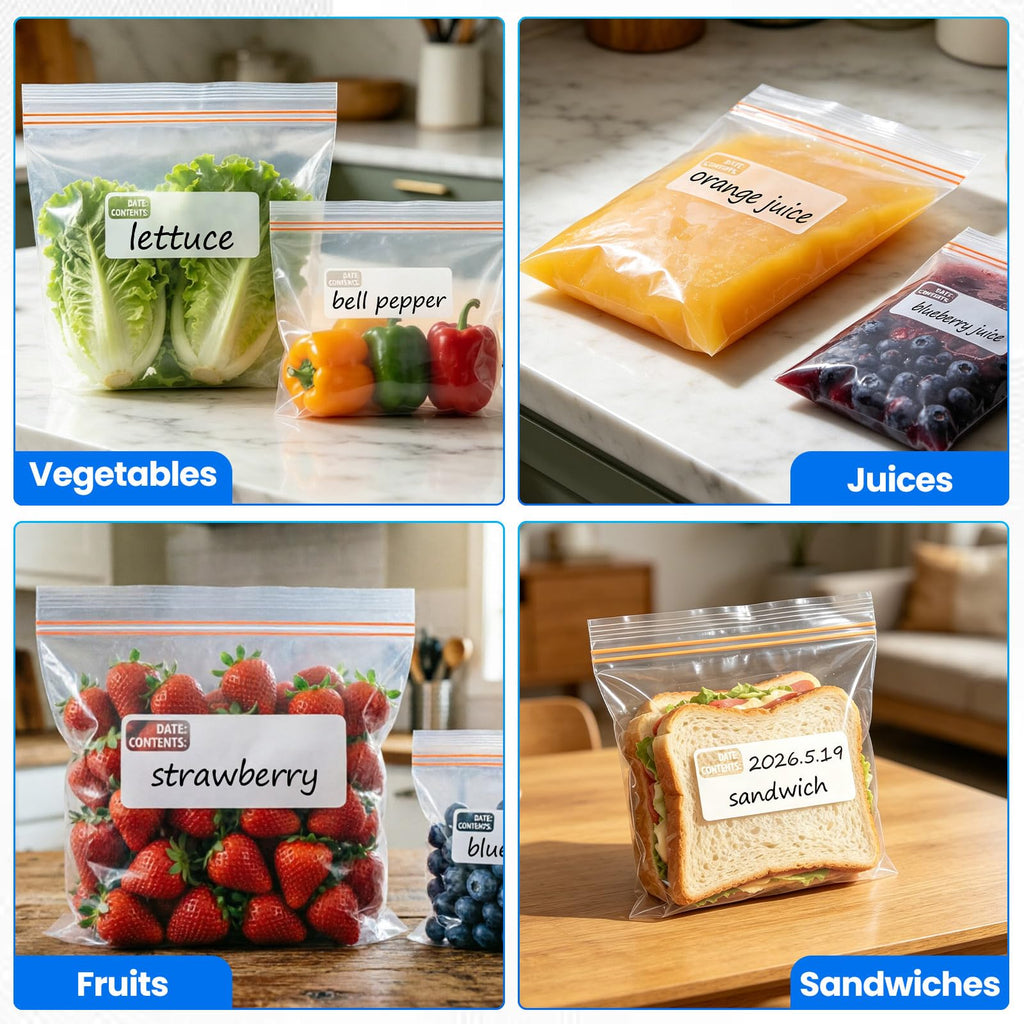 300 Count Gallon Food Storage Bags, Reclosable Gallon Bags with Double Zipper Seal, Plastic Food Storage Bags for Meat, Vegetables, Fruits, Sandwich，Snack，Stand-Up Bottom