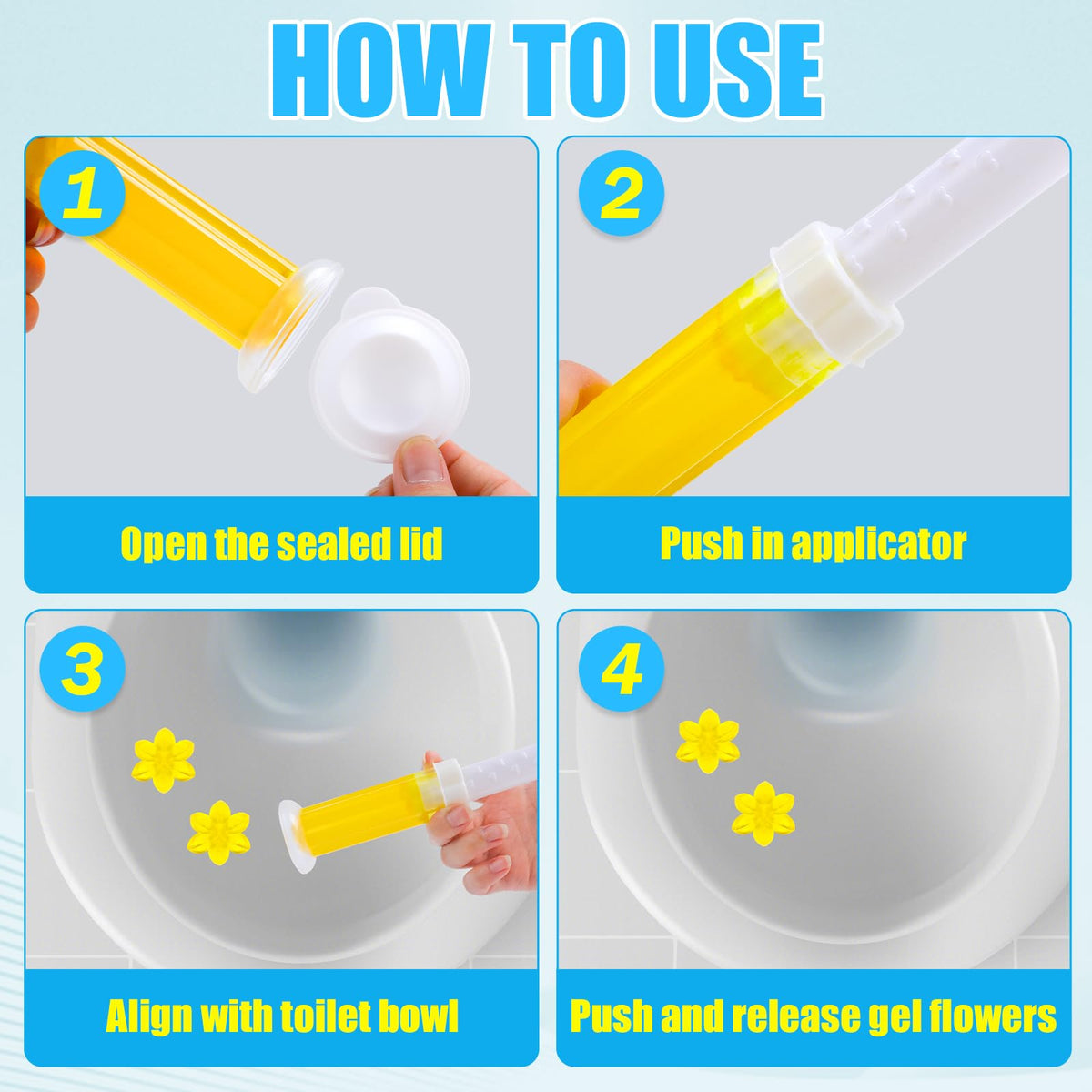 16 Pack Toilet Gel Stamp, 192 Stamps, Flowers Shaped,Toilet Bowl Cleaners | 8 Kinds Of Scent Toilet Bowl Cleaner Gel,Long-Lasting,Bathroom Freshener,Keeps Toilet Fresh Fragrant and Clean