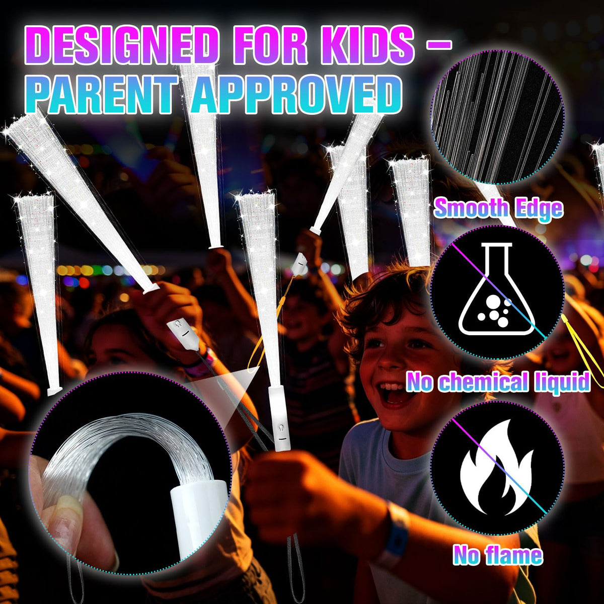 120 Pack White Fiber Optic Wand, Glow in The Dark Party Supplies for Kids Glow Sticks Bulk Party Pack, Light Up Wand for July 4th, Wedding, Halloween, Birthday, New Year, Boys and Girls Visit the AstrivixDD Store