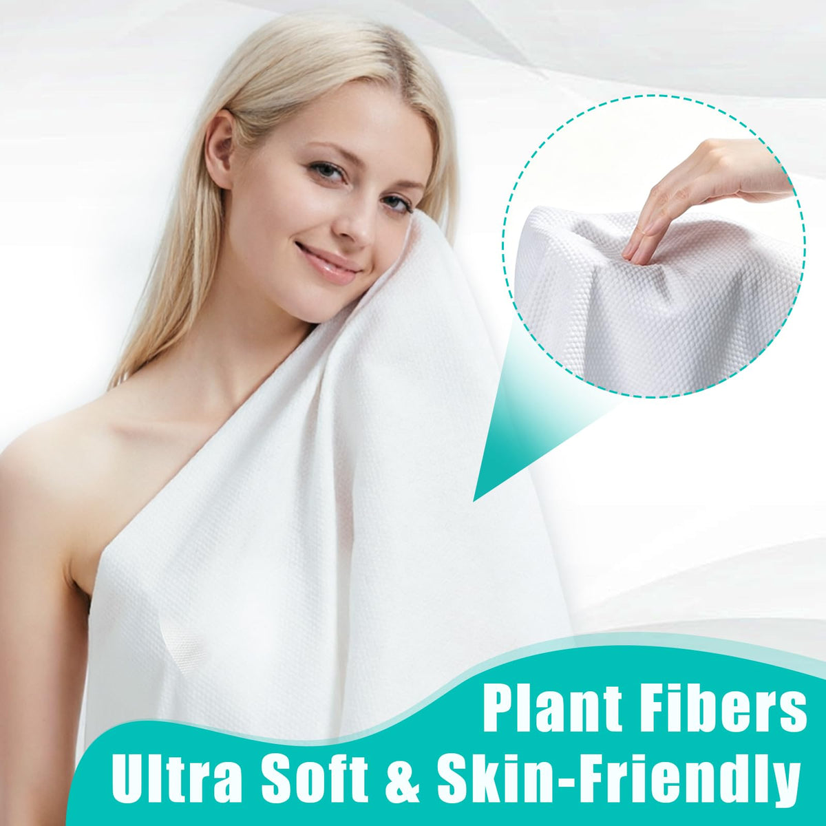 30 Pack Disposable Bath Towels 55''X27.5'', Ultra Soft Travel Towels | Individually Wrapped Large Absorbent Towels for Hotel, Business Trip, Camping, Swimming, Spa, Sauna and Pet Care