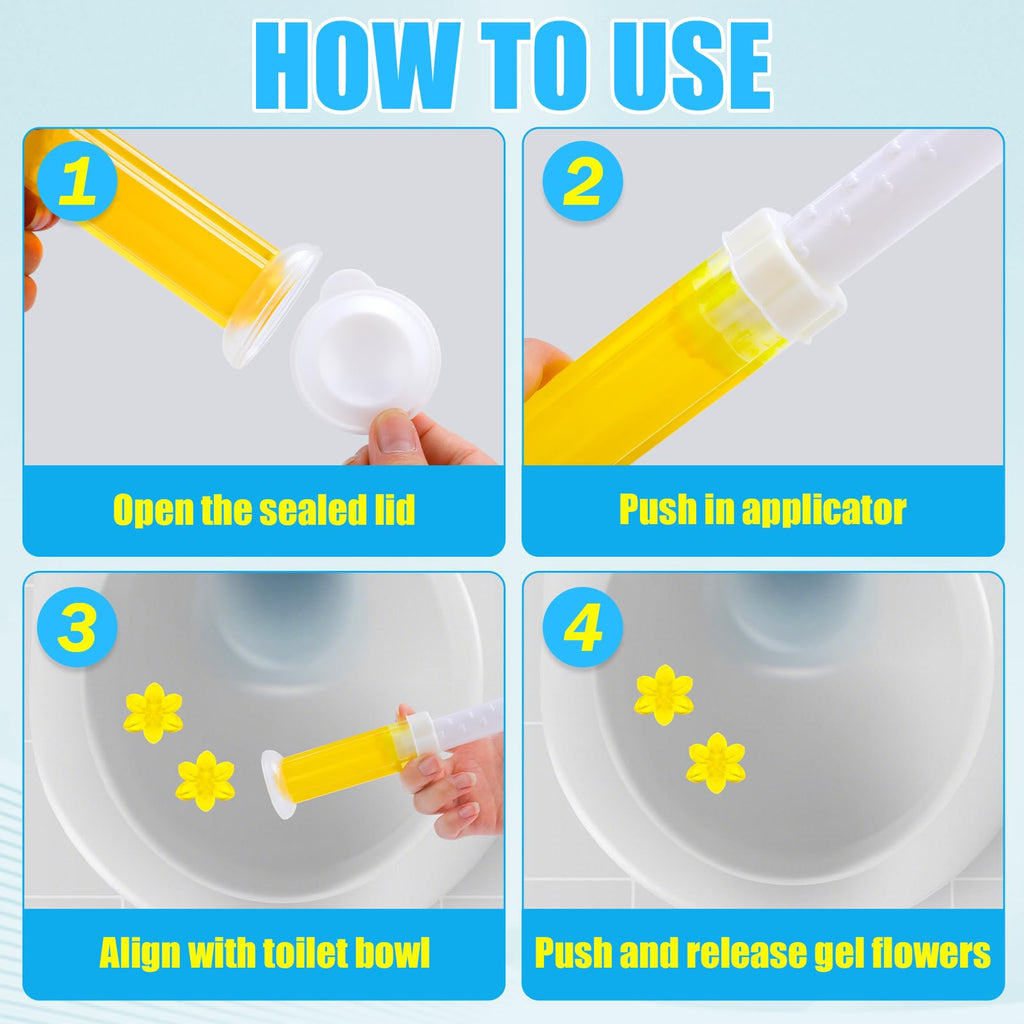 6 Pack Toilet Gel Stamp, 72 Stamps, Flowers Shaped,Toilet Bowl Cleaners | 6 Kinds Of Scent Toilet Bowl Cleaner Gel,Long-Lasting,Bathroom Freshener,Keeps Toilet Fresh Fragrant and Clean