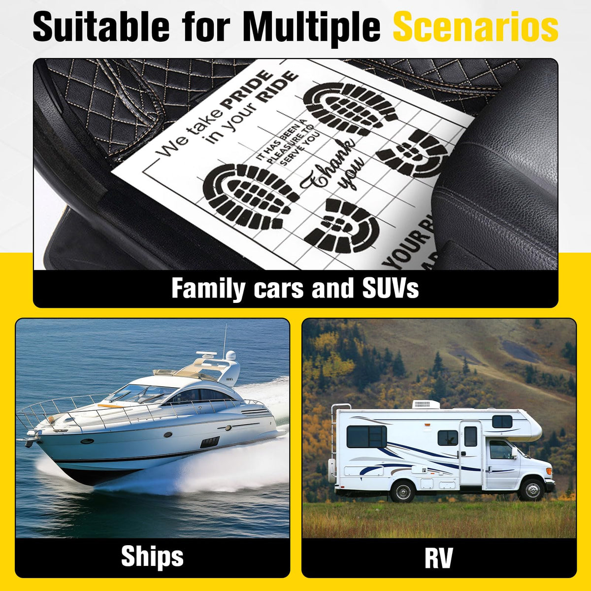 500 Pcs Paper Floor Mats for Cars, 16"x20" Disposable Car Floor Mats | Temporary Vehicles Protector, with Kraft Paper + PE Waterproof LayerPaper, Paper Mats